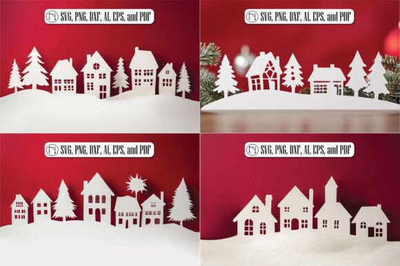 3D SVG Christmas Village for Pro Blogs