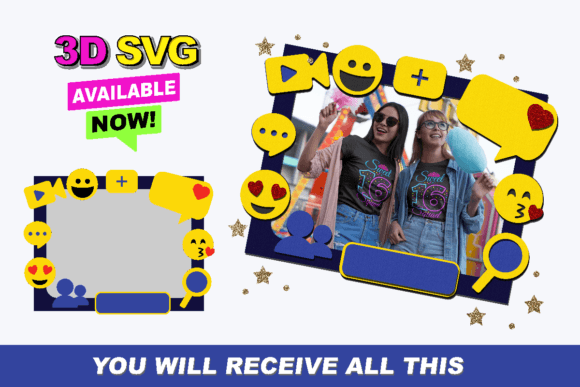 3D SVG Shapes for Social Media Picture Frame
