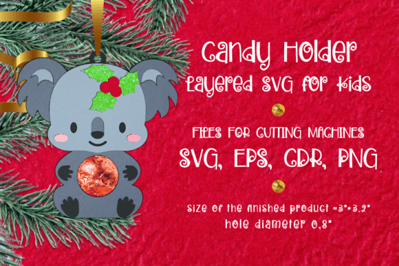 Baby Koala 3D SVG Christmas Design