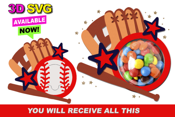 Baseball Candy Holder: 3D SVG Shapes for Blogs