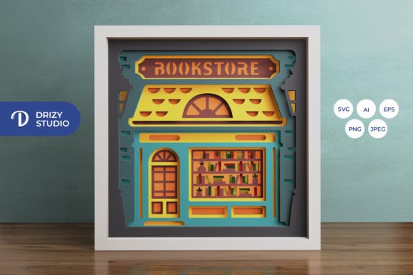 Bookstore 3D SVG Shadow Boxes Review