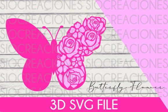 Butterfly Flower 3D SVG for Crafts & Graphics