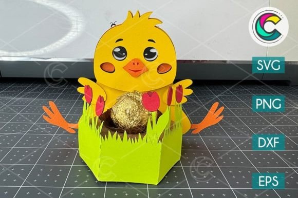 Chick Egg Candy Holder 3D SVG Shapes