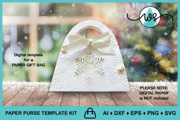 Christmas 3D SVG Snowflake Paper Gift Bag Treat Holder