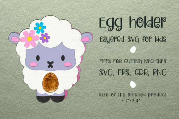Cute Sheep Easter Egg Holder: A 3D SVG for Shapes