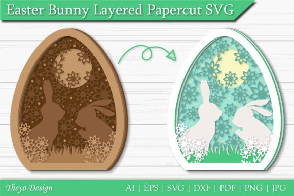 Easter Bunny 3D SVG for Craft Shapes