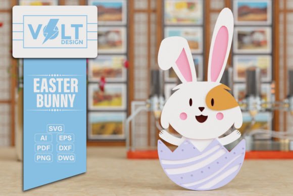 Easter Bunny 3D SVG for Spring Laser Cutting