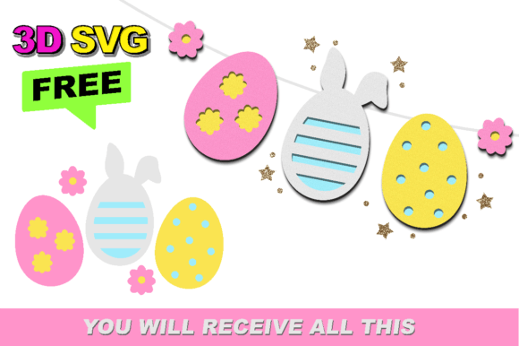 Easter Eggs Decorations FREE: 3D SVG Shapes