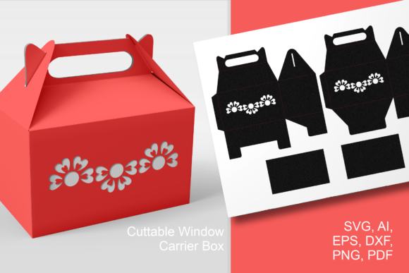 Flower Band Gable Box: 3D SVG for Gift Boxes
