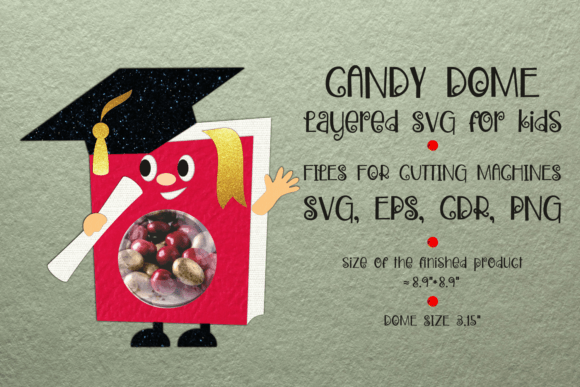 Funny Book Graduation Candy Dome 3D SVG Shapes