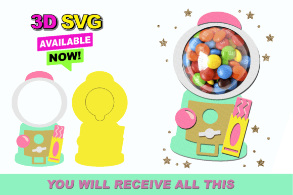 Gum Ball Machine 3D SVG Shapes Review