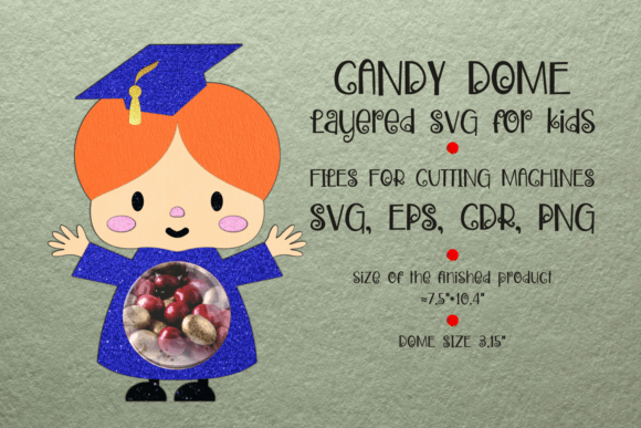Happy Girl Graduation Candy Dome 3D SVG Review