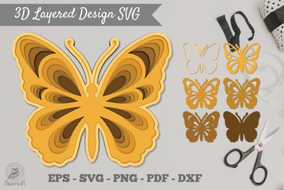 Laser Cutting 3D Butterfly Art Design