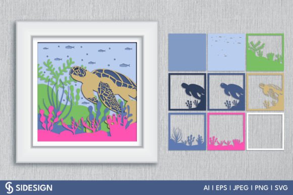 Sea Turtle 3D Shadow Box SVG Review