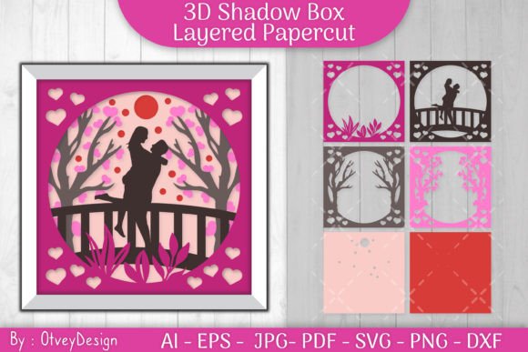 Valentine Wedding Shadow Box: 3D SVG Review