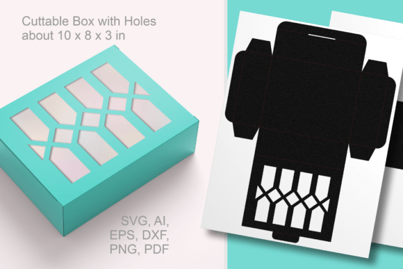 Window Geometric Swatch Rectangular Box: 3D SVG Gift Boxes