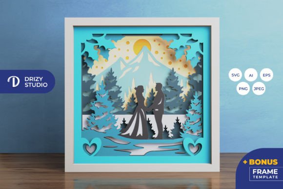 Winter Wedding Shadow Box Paper Cut 3D SVG Review
